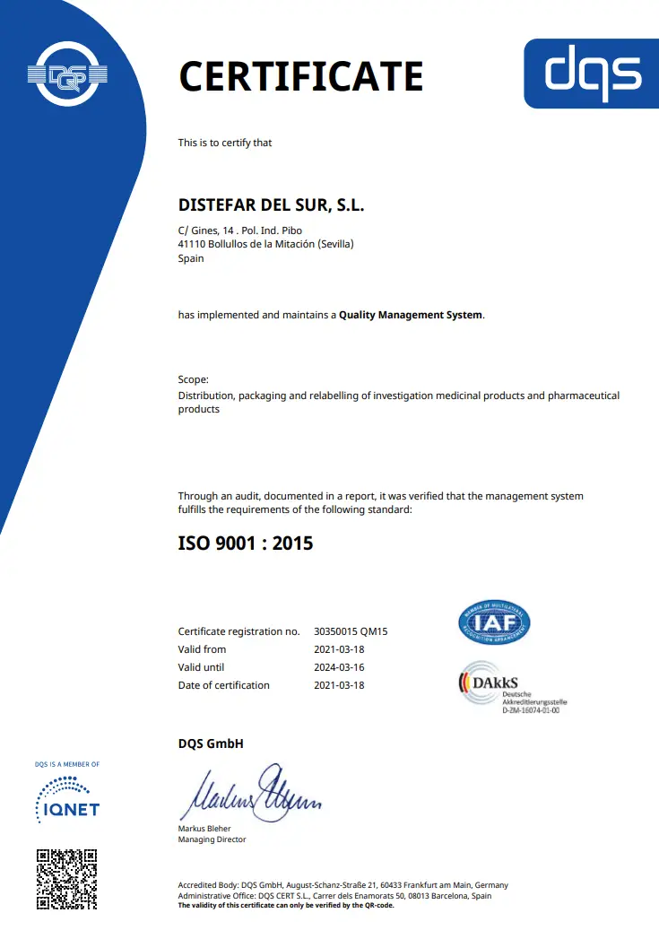 Certificado ISO 9001:2015